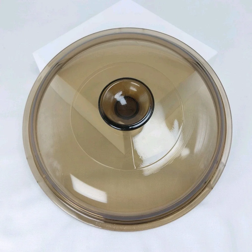 Vintage Pyrex Corning Vision Ware Lid Smoke Brown Amber 7.5
